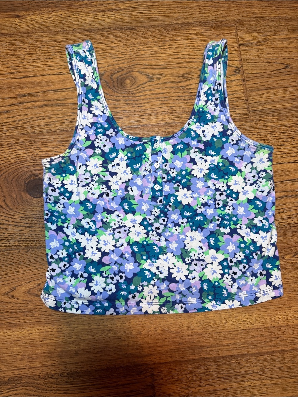Cropped floral tank top size small